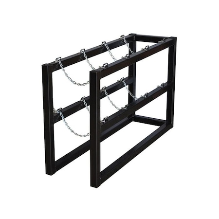 Justrite Cylinder Tube Rack, 1 Wide x 4 Deep, 16"W x 50"D x 30"H, 4 Cylinder Cap. 35096